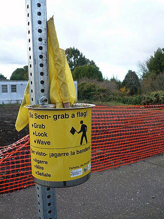 Pedestrian crossing flag